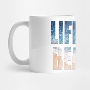 Word Art LIFE'S A BEACH from watercolor painting Mug